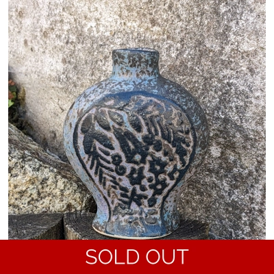 Art Pottery | Blue Bottle Flask - British/European Ceramics